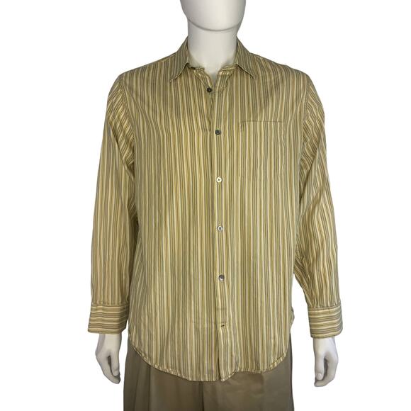 Men's Banana Republic Yellow Blue Dress Shirt Medium - Picture 1 of 3